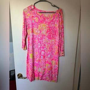 Lilly Pulitzer dress; worn once! Vibrant pink and comfy.